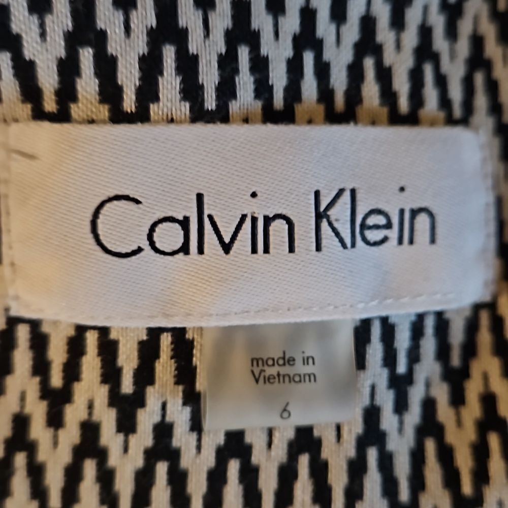 Calvin klein woman white black zigzag  Blazer 6 - Picture 2 of 7